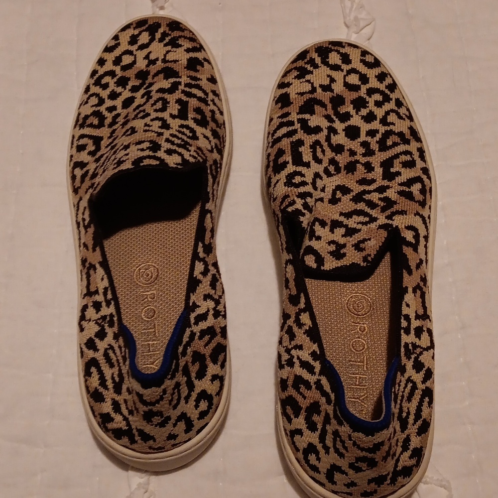 Rothy's Brown and Black Leopard Print Sneakers - Picture 2 of 3